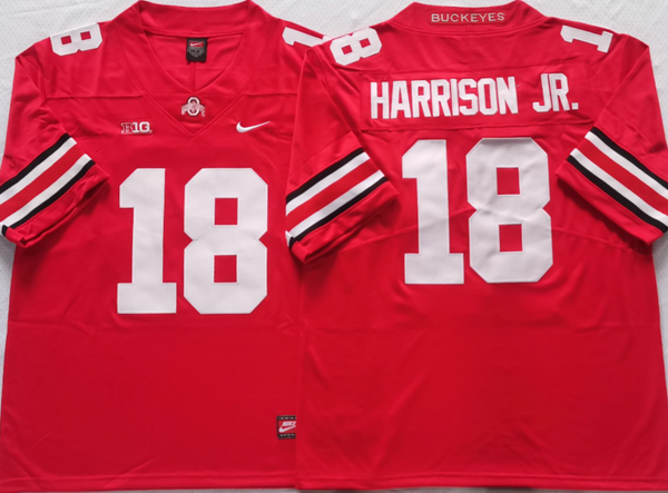 Men's Ohio State Buckeyes Marvin Harrison JR #18 Scarlet Player Game Jersey