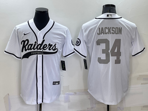 Men's Las Vegas Raiders Bo Jackson #34 White Player Jersey Joint Edition