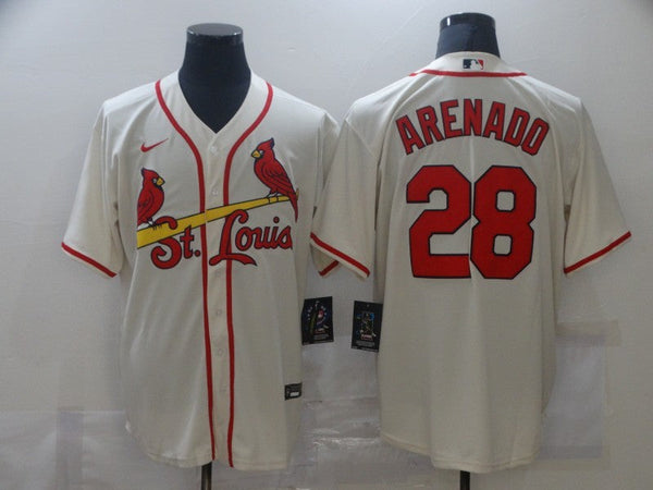 Men's St. Louis Cardinals Nolan Arenado #28 Beige Replica Baseball Jersey