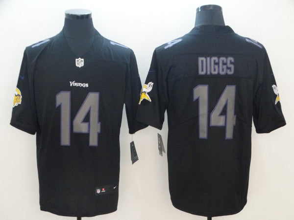 Men's Minnesota Vikings Stefon Diggs #14 Black Game Jersey