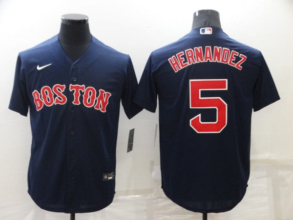 Men's Boston Red Sox Enrique Hernandez #5 Navy Replica Baseball Jersey