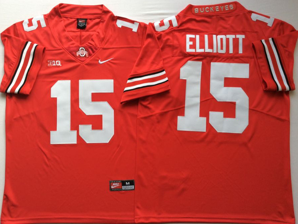 Men's Ohio State Buckeyes Ezekiel Elliott #15 Scarlet Player Game Jersey