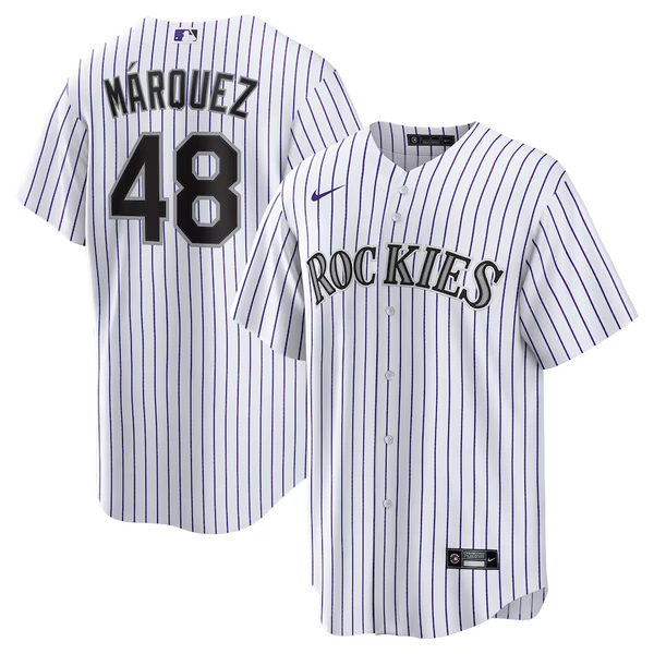 Men's Colorado Rockies German Marquez #48 White Home Replica Player Jersey