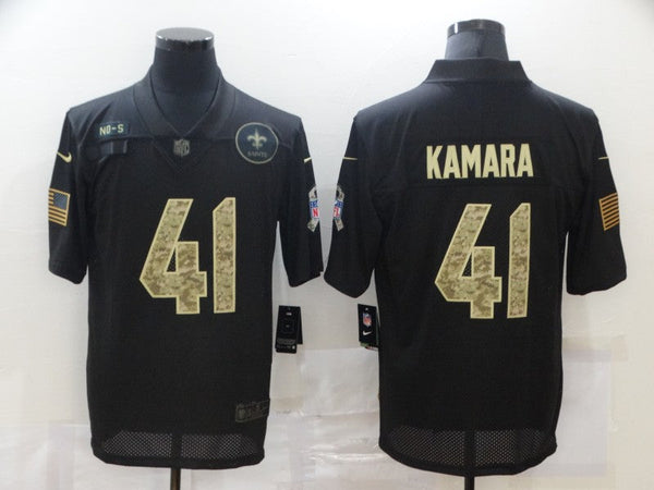 Men's New Orleans Saints #41 Alvin Kamara Black Game Player Jersey