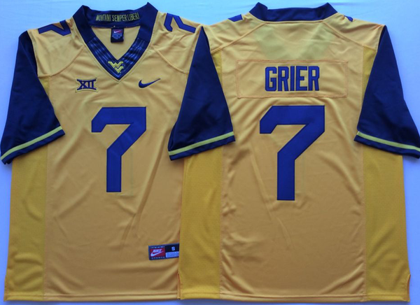 Men's West Virginia Mountaineers Will Grier #7 Gold Player Game Jersey