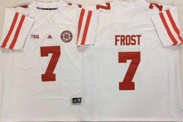 Men's Nebraska Huskers Scott Frost #7 White Player Game Jersey