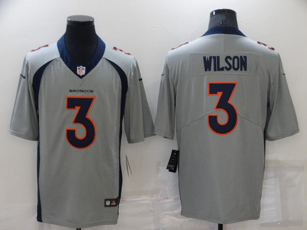 Men's Denver Broncos Russell Wilson #3 Gray Inverted Game Jersey