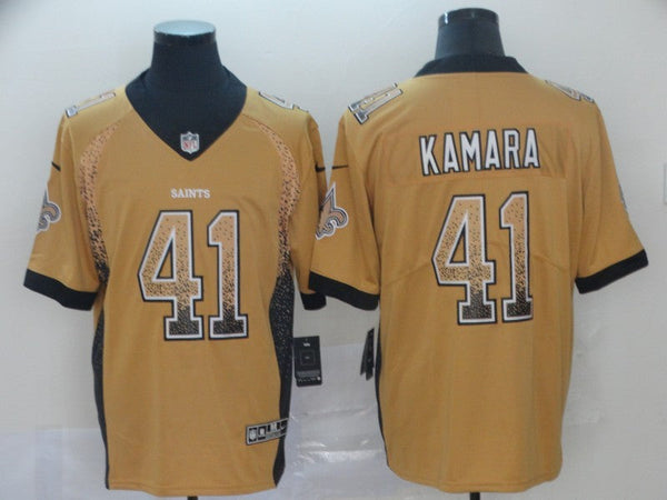 Men's New Orleans Saints Alvin Kamara #41 Yellow Game Jersey