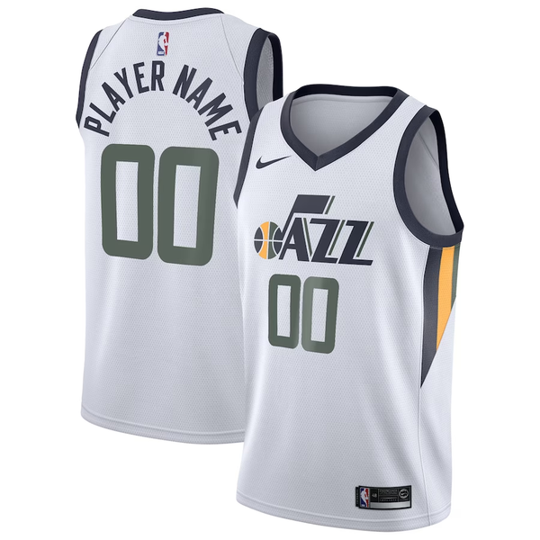 Men's Utah Jazz White 2020/21 Swingman Custom Jersey - Association Edition