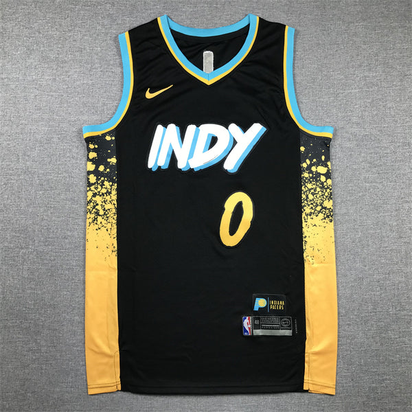 Men's Indiana Pacers Tyrese Haliburton #0 Black 2023/24 Swingman Jersey - City Edition