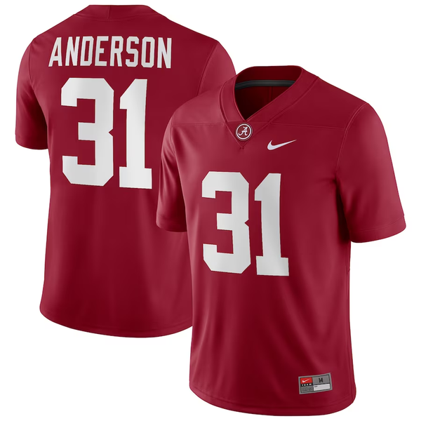 Men's Alabama Crimson Tide Will Anderson Jr #31 Crimson Player Game Jersey