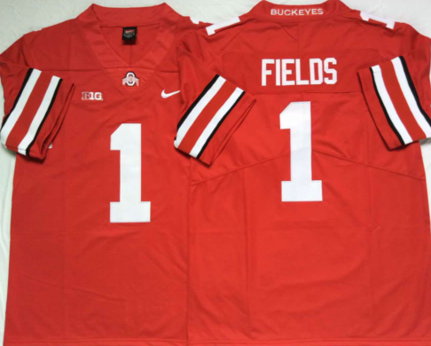 Men's Ohio State Buckeyes Justin Fields #1 Scarlet Player Game Jersey