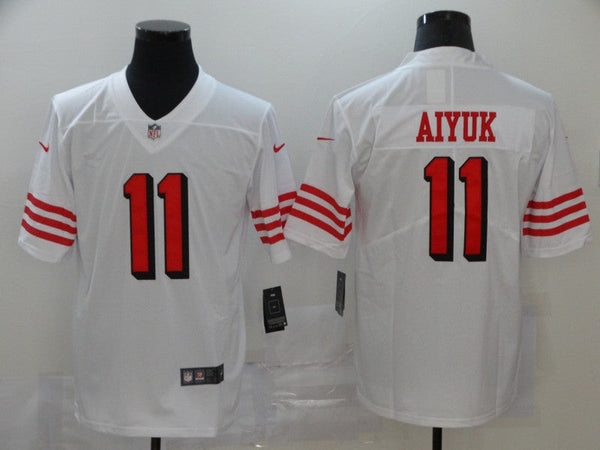 Men's San Francisco 49ers Brandon Aiyuk #11 White Game Player Jersey