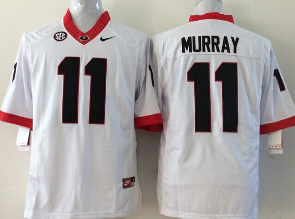 Men's Georgia Bulldogs Aaron Murray #11 White Player Game Jersey