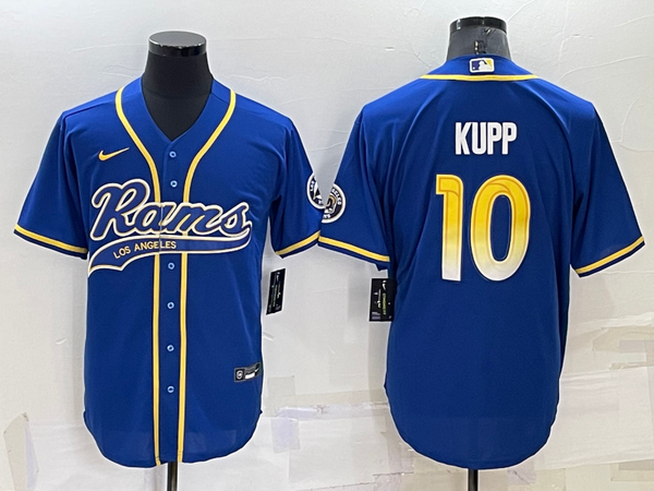 Men's Los Angeles Rams Cooper Kupp #10 Blue Game Jersey Joint Edition