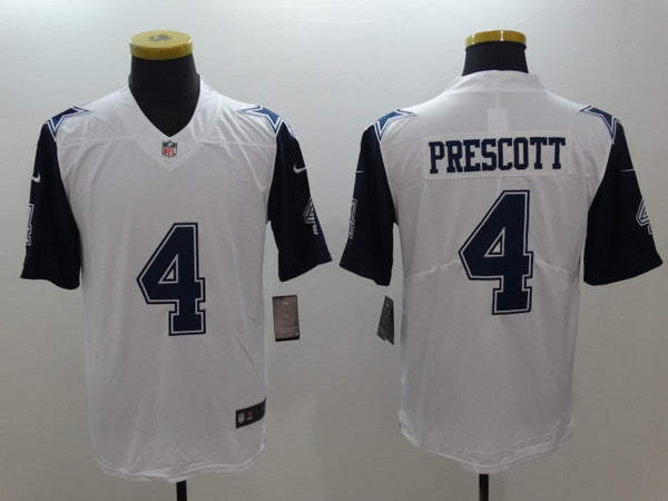 Men's Dallas Cowboys #4 Dak Prescott White Rush legend Jersey