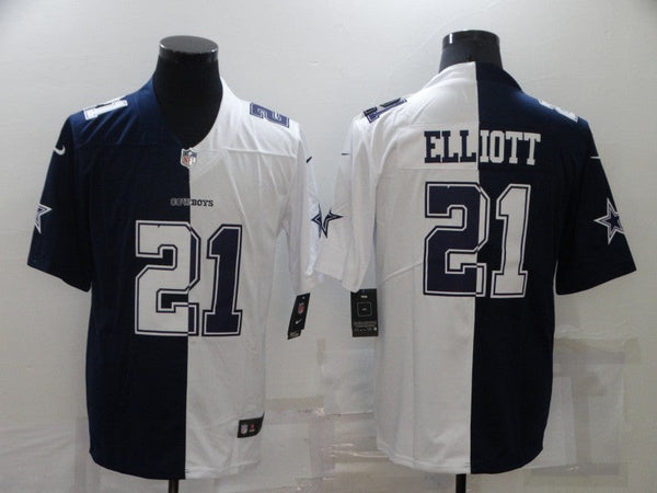 Men's Dallas Cowboys Ezekiel Elliott #21 Navy/White Game Jersey