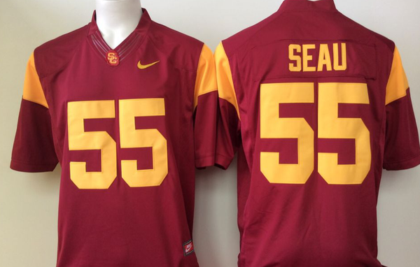 Men's USC Trojans Junior Seau #55 Cardinal Player Game Jersey