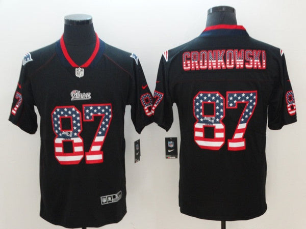 Men's New England Patriots Rob Gronkowski #87 Black Player Game Jersey