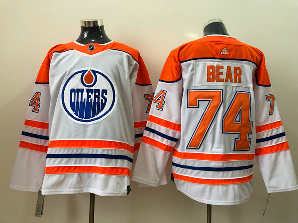 Men's Edmonton Oilers Ethan Bear #74 White Breakaway Player Jersey