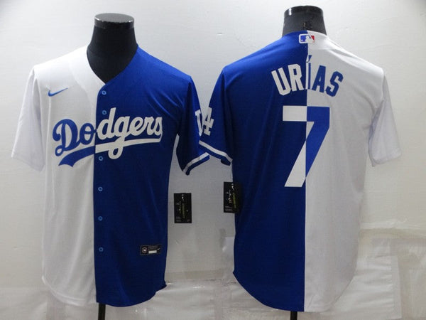 Men's Los Angeles Dodgers Julio Urias #7 White/Blue Replica Baseball Jersey