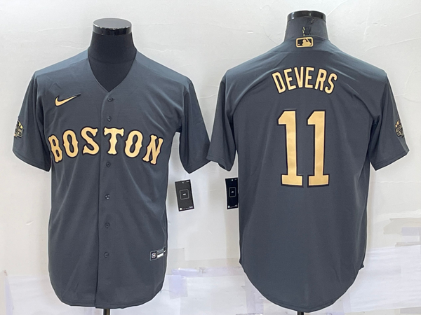 Men's Boston Red Sox Rafael Devers #11 Gray Replica Player Jersey