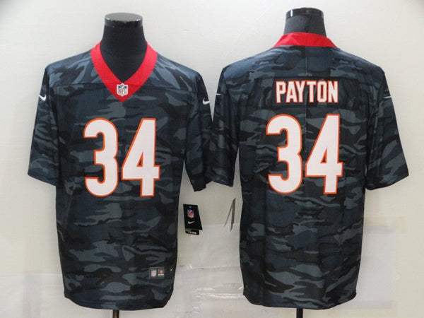 Men's Chicago Bears Walter Payton #34 Gray Camouflage Game Jersey