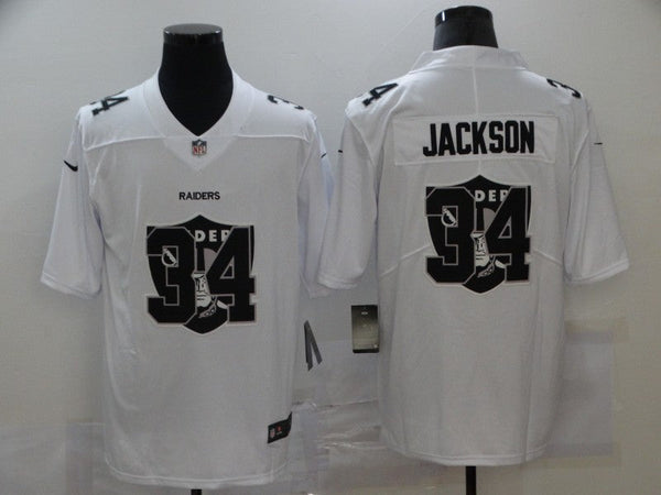 Men's Las Vegas Raiders Bo Jackson #34 White Alternate Game Jersey