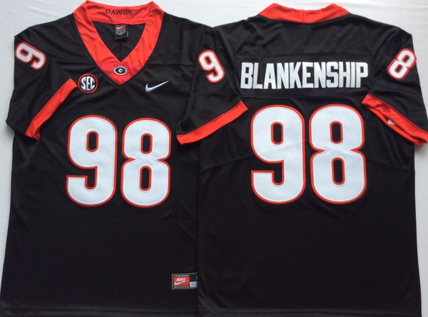 Men's Georgia Bulldogs Rodrigo Blankenship #98 Black Player Game Jersey