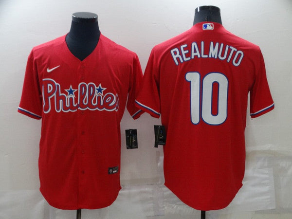 Men's Philadelphia Phillies J.T. Realmuto #10 Red Replica Baseball Jersey