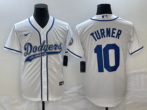 Men's Los Angeles Dodgers Justin Turner #10 White Player Jersey Joint Edition