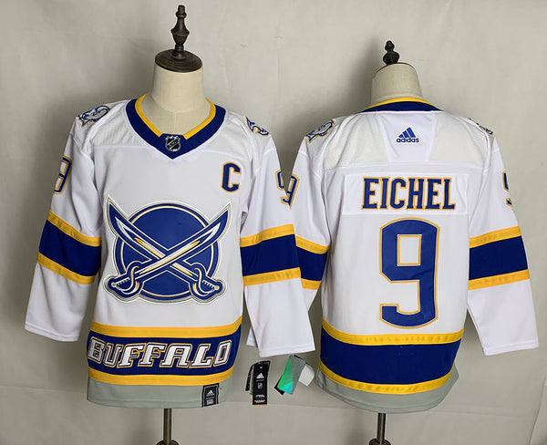 Men's Buffalo Sabres Jack Eichel #9 White Player Game Jersey