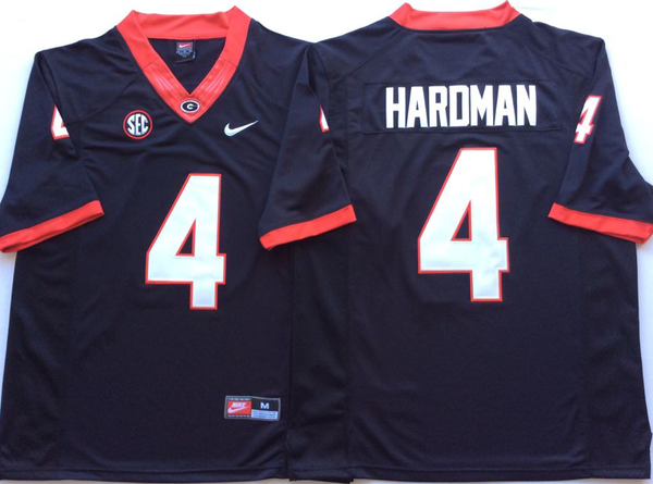 Men's Georgia Bulldogs Mecole Hardman Jr. #4 Black Player Game Jersey