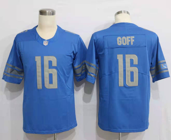 Men's Detroit Lions Jared Goff #16 Blue Vapor Limited Jersey