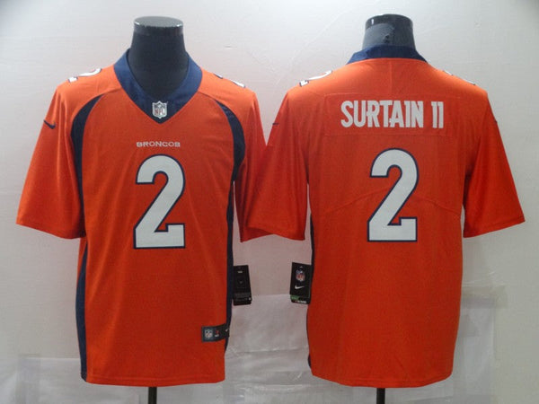 Men's Denver Broncos Patrick Surtain II #2 Orange Game Jersey