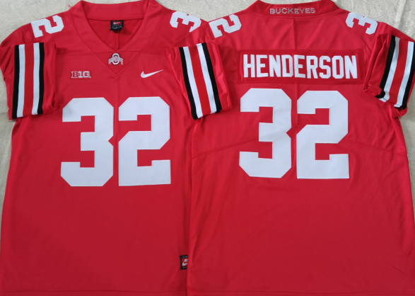 Men's Ohio State Buckeyes Treveyon Henderson #32 Scarlet Player Game Jersey