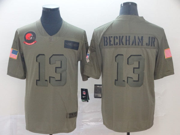 Men's Cleveland Browns Odell Beckham Jr. Olive Game Jersey