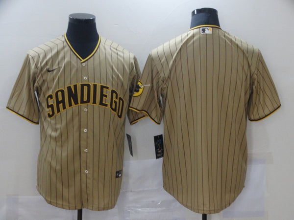 Men's San Diego Padres Tan Alternate Replica Blank Jersey