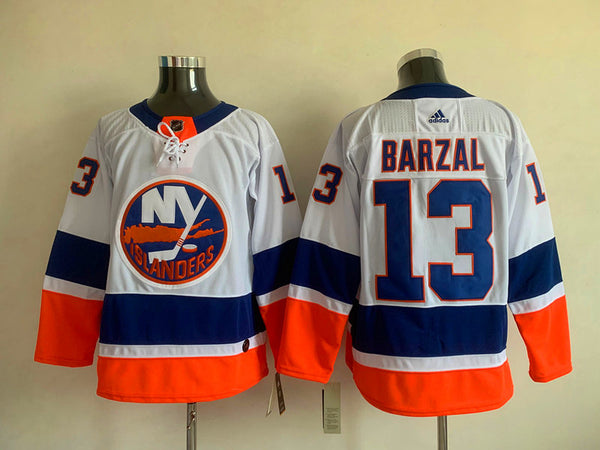 Men's New York Islanders Mathew Barzal #13 White Player Game Jersey