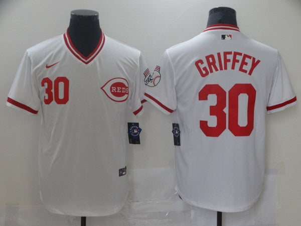 Men's Cincinnati Reds Ken Griffey Jr. #30 White Fashion Stitched Jersey