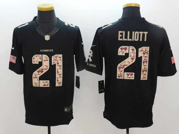 Men's Dallas Cowboys Ezekiel Elliott #21 Black Game Team Jersey