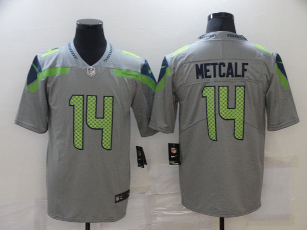 Men's Seattle Seahawks DK Metcalf #14 Gray Inverted Legend Jersey