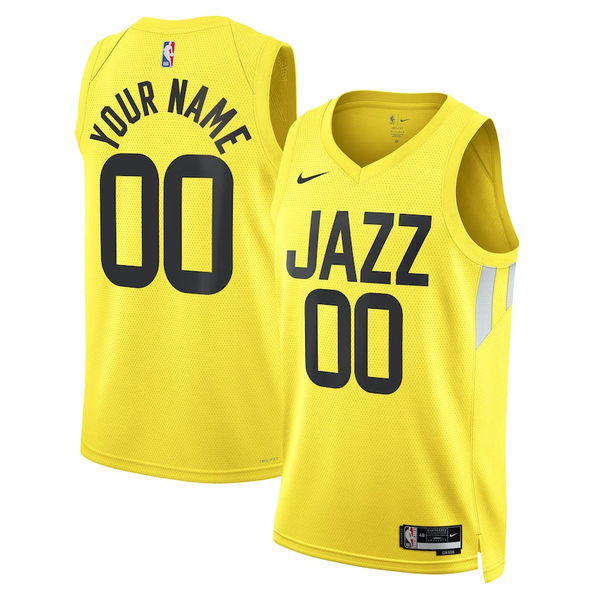 Men's Utah Jazz Gold Swingman Custom Jersey - Icon Edition