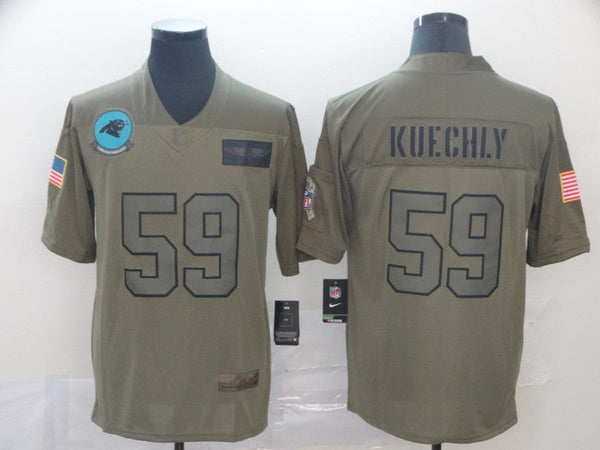 Men's Carolina Panthers Luke Kuechly #59 Brown Game Jersey