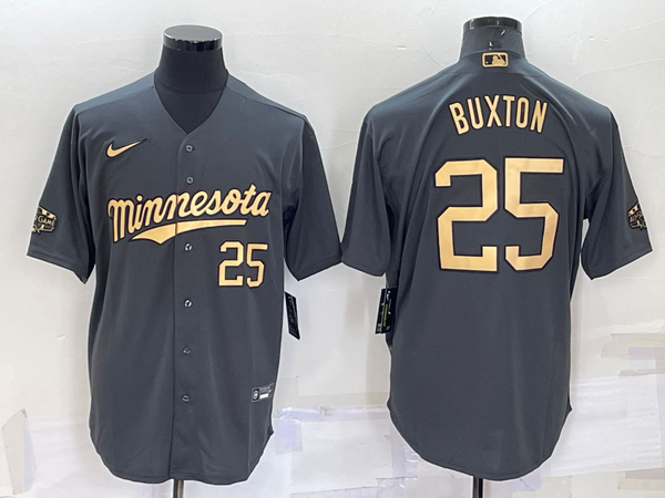 Men's Minnesota Twins Byron Buxton #25 Gray Fashion Stitched Jersey