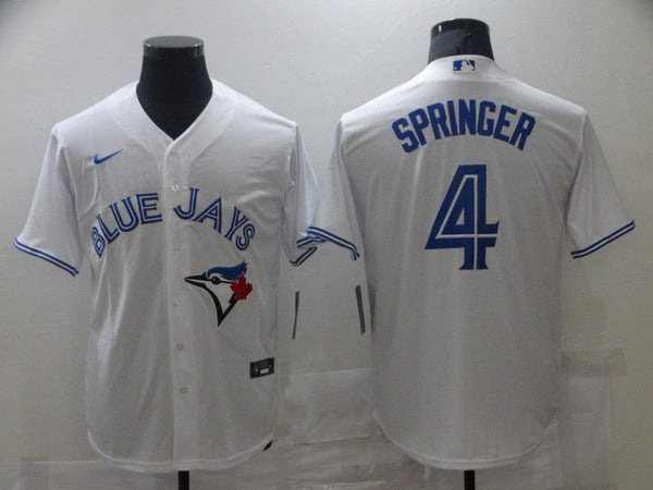 Men's Toronto Blue Jays George Springer #4 White Replica Baseball Jersey