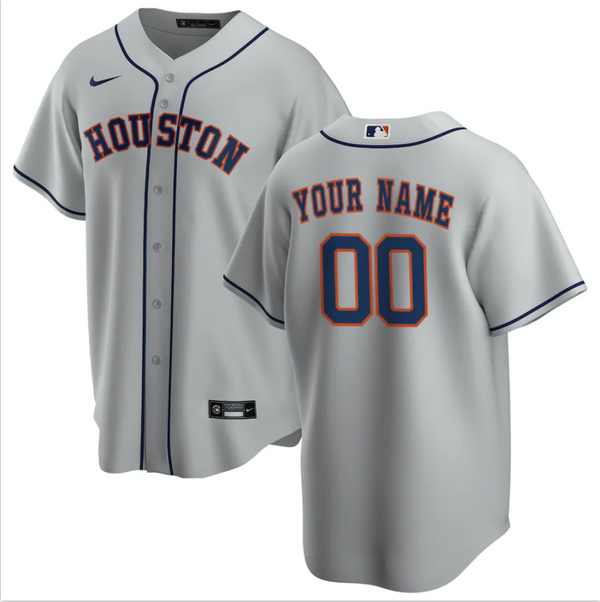 Men's Houston Astros Gray Road Replica Player Custom Jersey