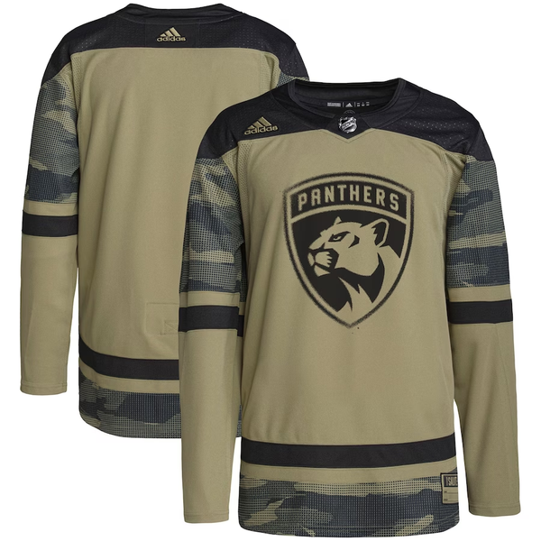 Men's Florida Panthers Camo Military Appreciation Team Authentic Practice Blank Jersey