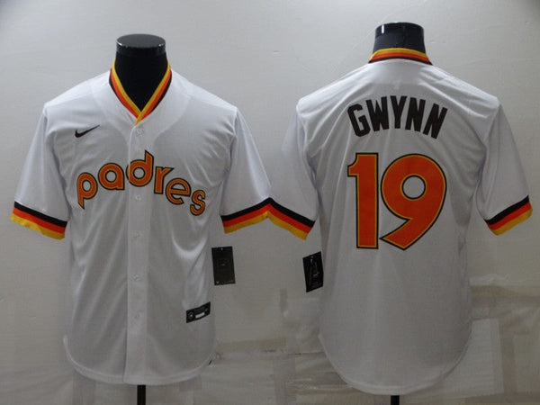 Men's San Diego Padres Tony Gwynn #19 White Replica Player Jersey