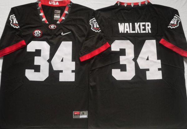 Men's Georgia Bulldogs Herschel Walker #34 Black Player Game Jersey